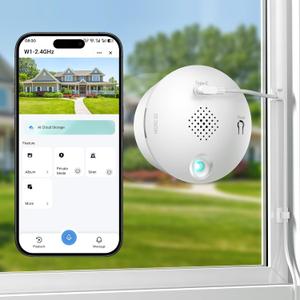 3MP 2K Window Camera for Home Security, Indoor Camera for Outdoor Monitoring with Full Color Night Vision, Motion Human Vehicle Detection, 24/7 Recording, Easy Installation