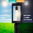 Solar Lamp Post Light Outdoor WaterproofSolar Outdoor Post Light with 3.5in Pier Mount BaseMatte Black