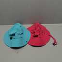 Century Star Outdoor Kids Sun Hat UPF 50+ Quick Dry Adjustable Bucket Hat Windproof Waterproof Beach Fishing Safari Hat (5-13 Years, 2pcs Rose Red & Lake Blue)