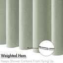 MIULEE Stall Linen Spring Shower Curtain with 12 Metal Hooks Small Heavy Duty Washable Fabric Curtain Set Waterproof Narrow Thick Cloth Shower Curtains for Bathroom Hotel, W72*L72, Light Sage Green