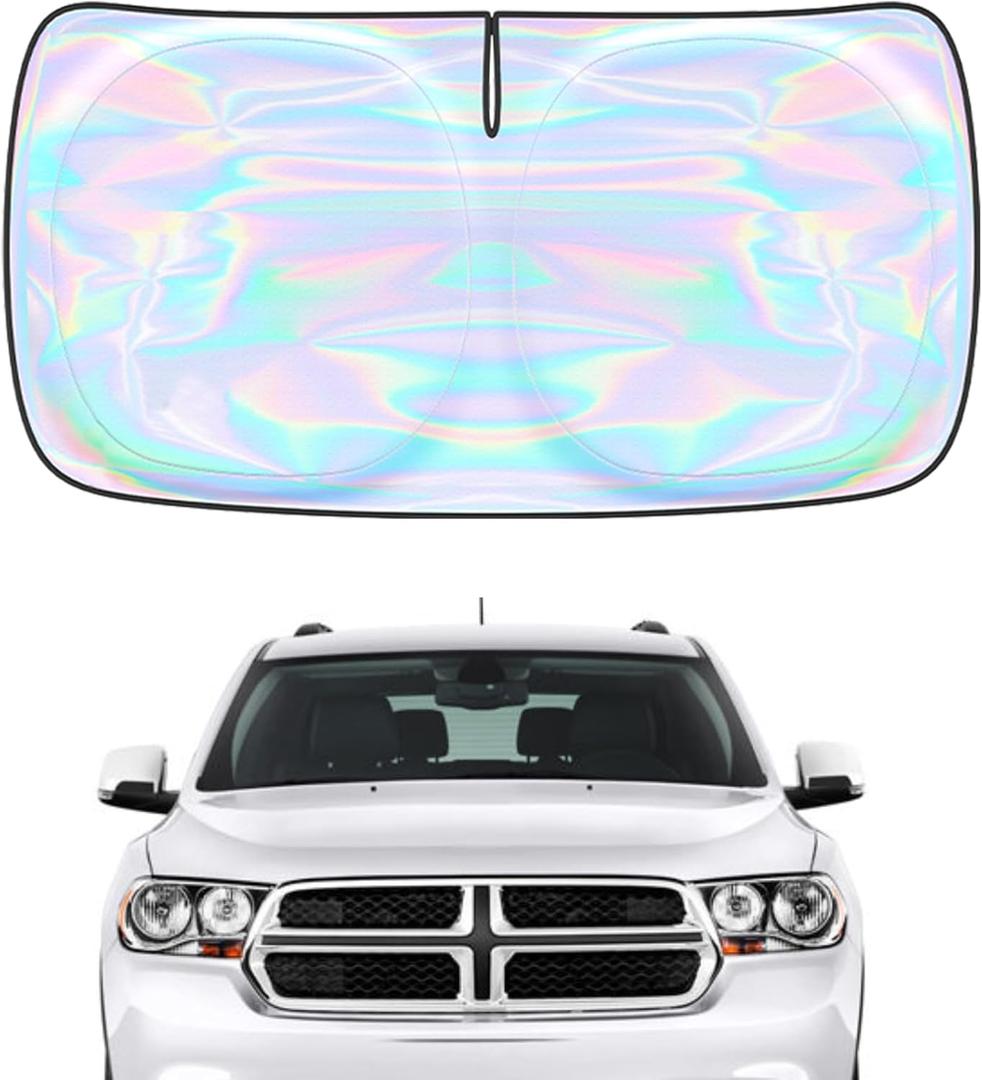 Windshield Sun Shade for Dodge Durango 2011-2025 2026-4 Layers Sunshade Compatible with Dodge Durango Foldable Front Window Sunshade Sun Visor Protector Block UV Rays Keep Car Cooler Car Accessories