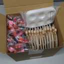 Supervitae 72 Piece Landscape Round Pre Drawn Canvas Kit 5.9" Paint and Sip Kit for Adults Painting Party Pre Printed Canvas DIY with Pictures Paints Easels Brushes for Party Gifts