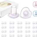 20 Pairs High Heel Protectors, Heart Shaped Glittery Clear Heel Stoppers for Women Shoes, Perfect for Outdoor Graden Party and Weddings, Pink (20 Count (Pack of 1))