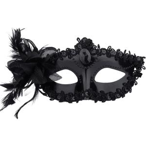 Mikovivi Black Masquerade Mask for Women, Elegant Lace Venetian & Mardi Gras Dress Outfits Masks for Halloween Costume Party Ball Prom
