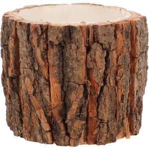 Tofficu Log Wood Pen Holder 4.92X4.33X4.33In Rustic Desktop Pencil Organizer 2-Pack for Office Supplies Makeup Brush Storage and Home Desk Accessories