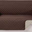 Reversible Loveseat Sofa Covers Couch Cover Furniture Protector(Loveseat Small,Chocolate/Beige)