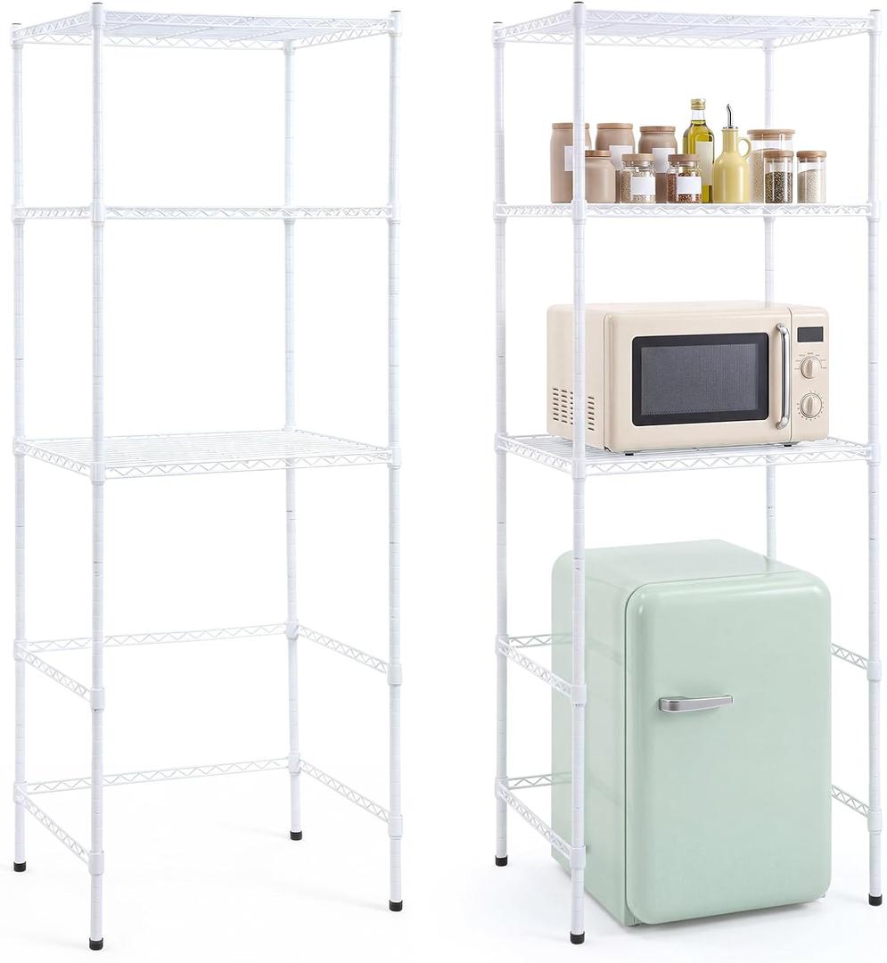Briwooody 3-Tier Detachable Mini Fridge Stand Shelf with Storage, 64.8 x 24 x 18 inches