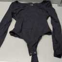 Avidlove Women's Long Sleeve Bodysuit Double Lined Square Neck Body Suit Tops Snap Closure Soft Large