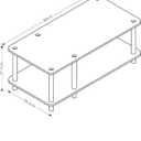 Furinno JUST TV Stand, 2-Tier No Tools Mid Entertainment Center with Open Shelf, TV Console for TV up to 46 Inch with Tubes, for Living Room, Bedroom, Dark Cherry, Mid 31.5"x10.9"x15.6"