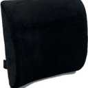 Bookishbunny Lumbar Back Cushion and Non Slip Seat Cushion (Black, Lumbar Cushion)