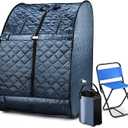 Portable Sauna, Sauna Box for Home, Personal Steam Sauna, Foldable Sauna with 3L, up to 90min,800W Steam Sauna Generator with Safety Protection, Remote Control & Portable Chair, UL Certified (Blue)