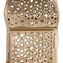 PURESTORY Moroccan Gold Lantern Candle Holder | Candle Holders for Home Decoration | Heat Resistance with Aesthetic Appeal | Gold Metal Candle Stand, 3pack