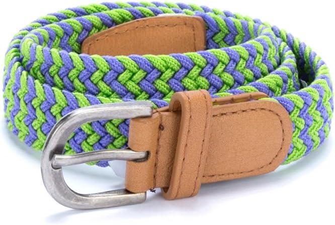 Girls Stretchy Cord Belt-Purple/Green-S/M (4-7y)