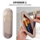 AGIKET Silicone Makeup Brush Holder Travel Cosmetic BagSoft Portable Cosmetic Face Brushes Holder with Upgrade Anti-Fall Out Magnetic Closure, Large Travel Makeup Brush Case - Walnut