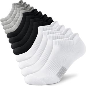 Ankle Socks Womens Athletic Running Comfort Cushioned 3/5/6Pairs (8-10)