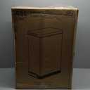 Home Zone Living 12 Gallon Slim Kitchen Trash Can with Soft Close Lid, Step Pedal, Bag Tuck Band, and Removable Liner, Stainless Steel, Black, 45 Liters