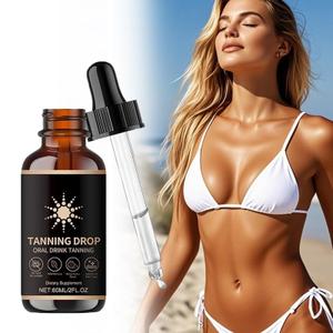 Tanning Drops, 2Fl Oz Sunless Drinkable Tanning Drops, Bronzing Tanner for Body, Long-Lasting Tans Without Sun, Enhancing Natural Skin Tone