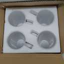 BYCNZB 16oz White Funnel Ceramic Tall Coffee Mugs for Coffee, Tea, Cocoa, Latte, Milk Set of 4