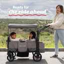 Radio Flyer Pathfinder 2-Seat Stroller Wagon, for Kids 6+ Months, Compact Fold, UV Canopy, Snack Tray & Storage, Cup Holders, All-Terrain Tires, Seats Convert to Flatbed, Stroller Wagon for Kids