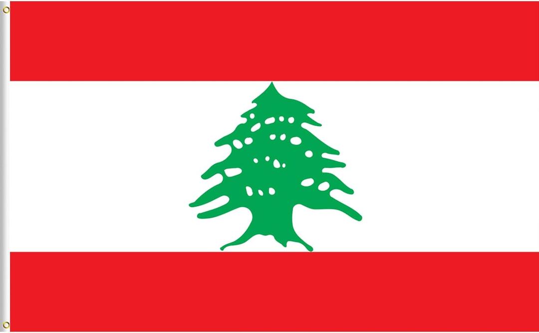 Lebanese Flag Republic of Lebanon Banner 2 x 3 FT, 60 x 90 cm, Polyester Banner for Outdoor, Vivid Color, Fade Proof, Durable, with 2 Brass Grommets
