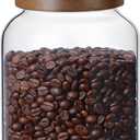 50 Fl oz/1500 ml Clear Glass Jar with Airtight Wooden Screw Lid, Glass Pantry Canister for 500g Coffee Beans, Kitchen Food Storage Containers for Rice,Flour,Pasta,Sugar,Honey,Tea, Spice,Cereal