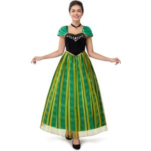 Spooktacular Creations Adult Princess Costume, Halloween Women Coronation Dress Costume, Green Princess Dress (Green, XXL)