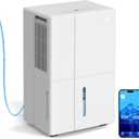 105 Pints Basement Dehumidifier with Pump, 5000 sq.ft Large Dehumidifiers with Drain Hose, 1.7 Gal Water Tank, Intelligent Humidity Control, Auto Shutoff, 24H Timer, for Basement, Large Room, Garage
