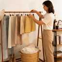 StorageWorks Pants Hangers with Clips, Wooden Clothes Hanger for Skirts, Jeans, Shorts, 10 Pack White Pant Hangers