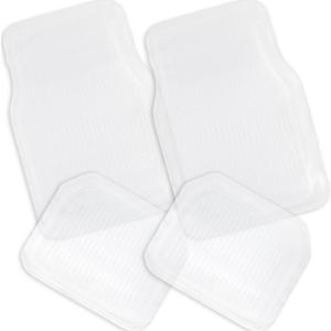 ZONETECH All Weather Full Rubber Clear Car Interior Floor Mats  4-Piece Set Clear Heavy Duty Car Interior Floor Mats (1 PACK)
