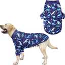 Dog Navy T Shirts with Universe Dinosaur Pattern Printed Pet Shirt Softable Pajamas for Large Dogs (3XL, Navy)