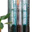 Rajbhoomi Assorted Sari Colorful Curtains Light-Filtering – Boho Curtains, Bed Canopy Panel, Tapestry or Window Treatment Multi Color (84 x 43 In), Blue