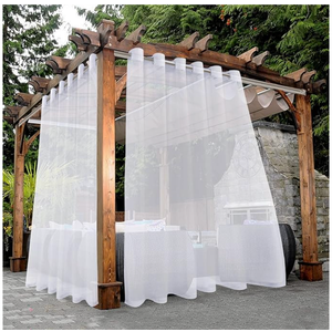 BONZER White Outdoor Sheer Curtains for Patio Waterproof  2 Panels Wide Grommet Indoor Voile Curtain for Living Room, Bedroom, Porch, Pergola, Cabana, 100 x 95 inch, White