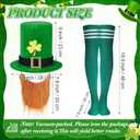 Geyoga 6 Pcs St. Patrick's Day Party Costume Accessories Including 3 Leprechaun Hat and 3 Ireland Shamrock Thigh High Stocking for Women Men Adult Fall Cosplay Costume(st. Patrick's Day)