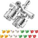 Quadruple Pressure Washer Tips, 4 in 1 Power Washer Nozzle, 4 Nozzle for Pressure Washing with 16PCS Power Washer Spray Nozzles (0, 15, 25, 40 Degree), 1/4 Inch Quick Connect, 5000 PSI