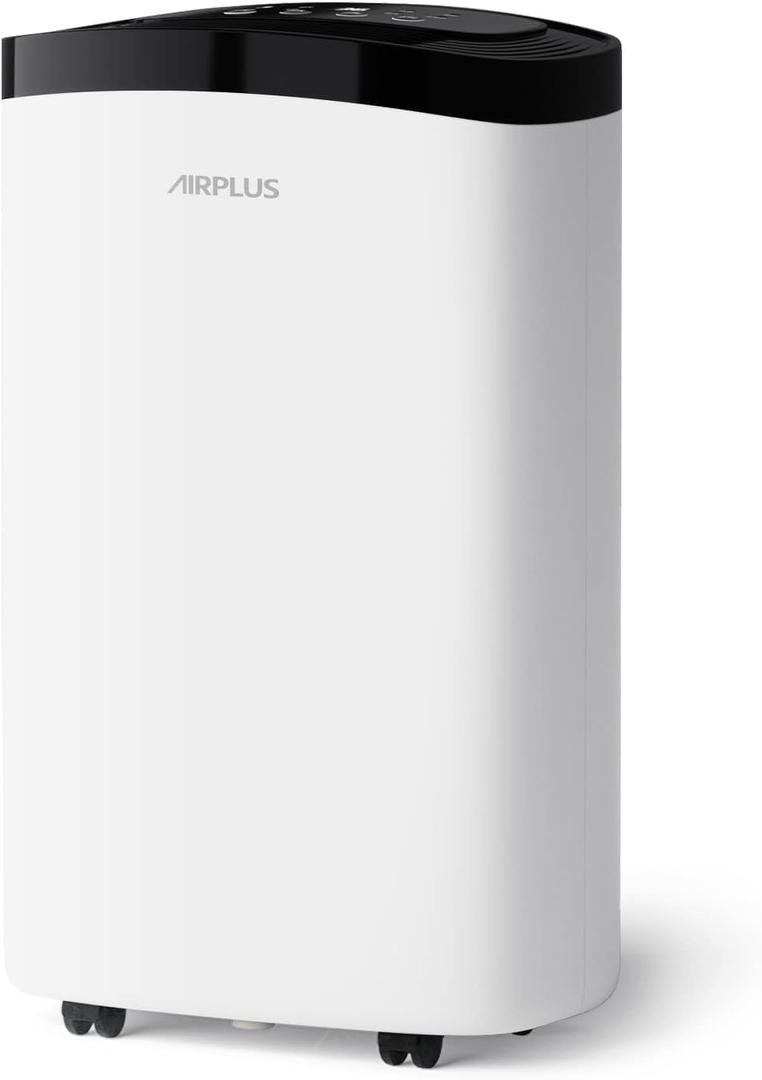 AIRPLUS 1500 Sq Ft Dehumidifier for Home and Basement, 30 Pint Portable Dehumidifiers with Drain Hose for Large Room, Quiet Sleep Mode Dehumidifier for Bedroom, RV De humidifier for Inside Camper, White