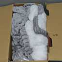 Homemate Heated Blanket Electric Throw - 50"x60" Heating Blanket Throw 1/2/4/6/8 Hours Auto-Off 10 Heat Levels Over-Heat Protection Soft Flannel Sherpa Heater ETL Certification (01 - Light Grey (Striped))