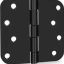 goldenwarm Pack of 3 Matte Black Heavy Duty Iron Door Hinges, 4 Inch x 4 Inch Interior and Exterior Black Door Hinges with 5/8" Radius Corners