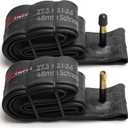 Fincci 27.5 x 2.1/2.2/2.3/2.35/2.4/2.5/2.6 Inch Bike Inner Tube  48mm Schrader Valve  Butyl Rubber  Fits Mountain & Hybrid Bikes  Pack of 2