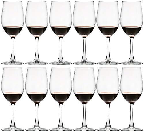 UMI UMIZILI 12 Ounce - Set of 12, Classic Durable Red/White Wine Glasses For Party (2 Damaged)