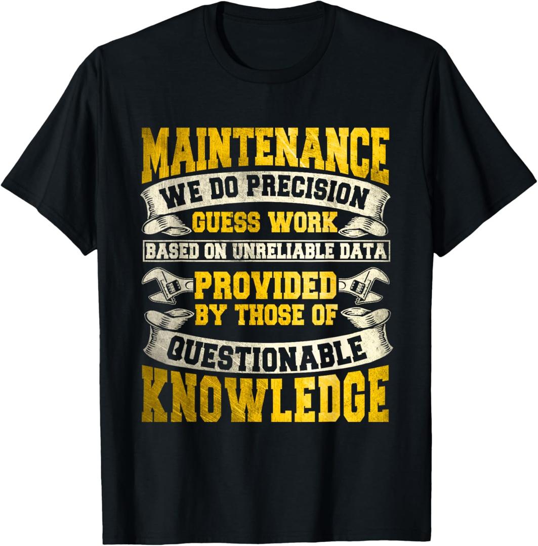 Maintenance Man Gifts Funny Definition Technician Worker T-Shirt (Small, Black)