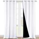 NICETOWN Room Warming Full Shading Curtains for Windows, Super Heavy-Duty Black Lined Blackout Curtains for Bedroom, Privacy Assured Window Treatment (White, Pack of 2, 52 inches W x 95 inches L)