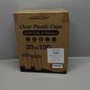 Charmount 100 Sets- 20 oz Clear Plastic Cups with Lids and Straws, Disposable To Go Cups for Cold Drinks, Coffee Bar Accessories, Iced Coffee, Smoothies