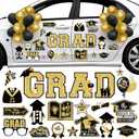 KatchOn, Graduation Car Magnets with Balloons - Pack of 51 | Magnetic Grad Stickers, Grad Balloons for Grad Parade Car Decor, Class of 2026 Decorations | Black and Gold Graduation Decorations 2026