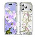 XIQI Compatible with iPhone 17 Pro Max Case 6.9" for Women Girls Cute Translucent Magnetic Phone Case with Floral Pattern [Never Fade Flower Design][Compatible with Mag-Safe],Peony