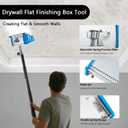 10 inch Drywall Flat Finishing Box, Aluminum Drywall Flat Finishing Box Tool Finishing Mud Box Extension Handle Adjustable Height 41"-65" Plasterboard Wallboard Sheetrock, 10 inches x 40 inches