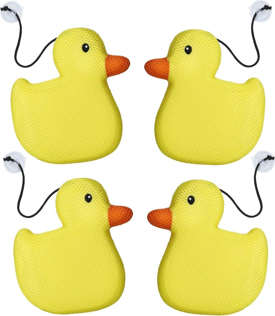 Umigy 4 Pcs Hot Tub Scum Absorber Pool Oil Absorbing Sponge Hot Tub Sponge for Scum Swimming Pool Spa Scum Absorber Hot Tub Accessories for Adults Pool Cleaning, Keeps Water Clear (Yellow Duck)