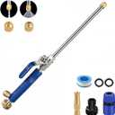 Hydro Jet High Pressure Power Washer - Magic Power Washer Extendable Wand, Flexible Water Hose Universal Nozzle, Gutter Patio Car Pet Window Cleaning (18inch-Blue)