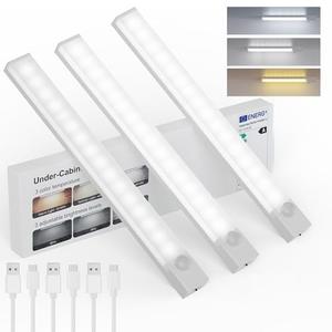 Rihvy Under Cabinet Lights 8 Inch 2 Pack, Rechargeable Battery Operated Motion Sensor Light Indoor, Dimmable Closet Lights, Wireless Under Counter Lights for Kitchen, Stairs