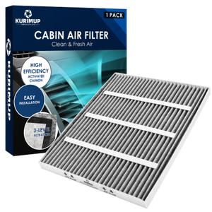 KURIMUP CF11775 Premium Cabin Air Filter with Activated Carbon,Fit for Ford Edge (2015-2023)/Fusion (2013-2020)/SSV Plug-In Hybrid (2019-2020), Lincoln Continental/MKX/MKZ/Nautilus