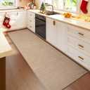 2x6 ft Boho Kitchen Runner Rugs Mat Non Slip Woven Runners for Hallways Washable, Soft Long Entryway Laundry Hall Floor Runner Carpet for Indoor Backdoor Bedroom Kitchen Living Room, Brown